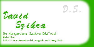 david szikra business card